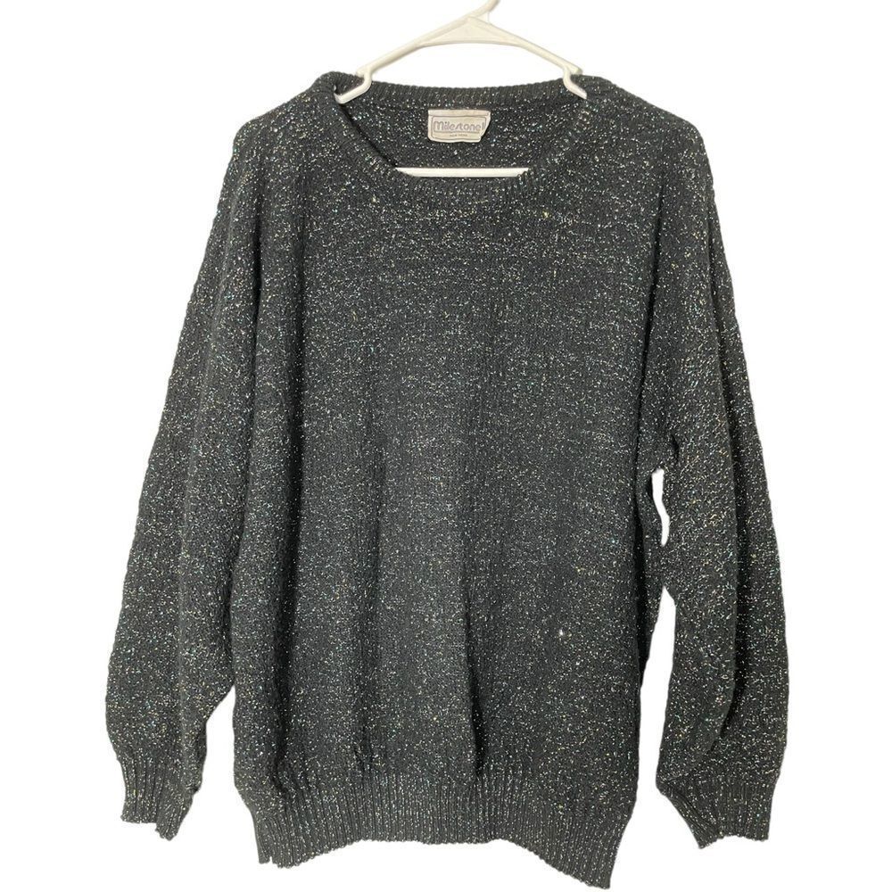 Milestone Vintage Shinning Black Sweater. L